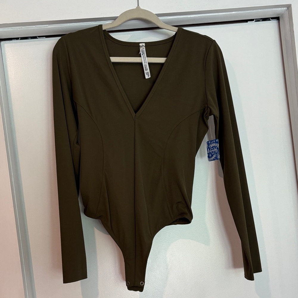 Free People Army Green Bodysuit